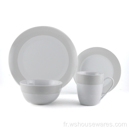 2021 Dîner de vaisselle Ensemble de mariage en grès blanc porcelaine